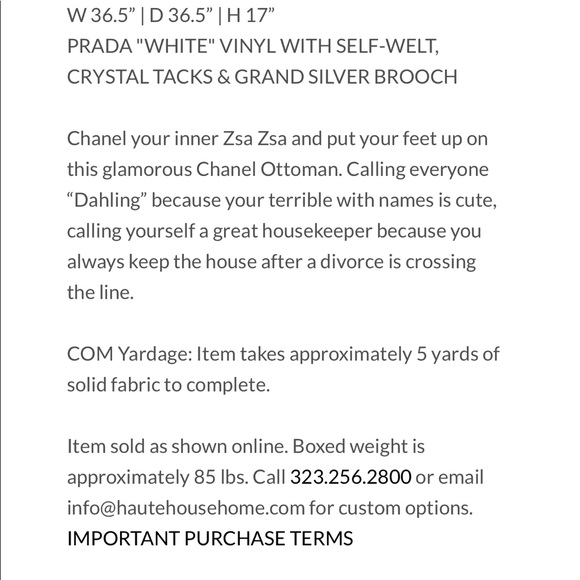 White Chanel leather ottoman with crystals - Picture 4 of 5